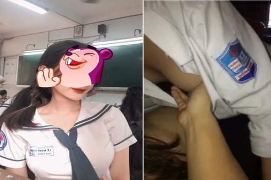 Em học sinh xuất sắc trong giây phút nồng nhiệt bên bạn học